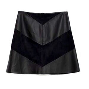 Zara Faux leather and suede skirt